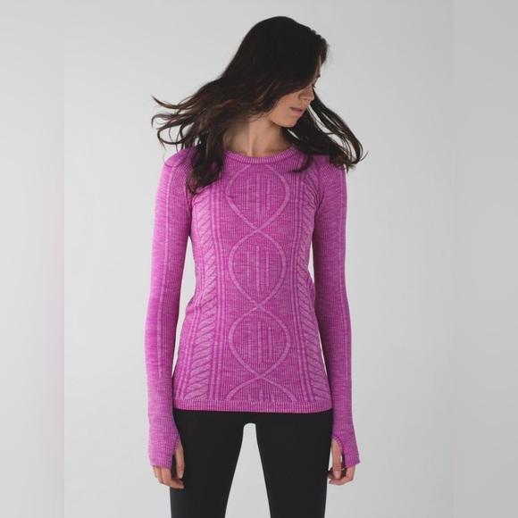 lululemon athletica Tops - EUC Lululemon Rest Less Pullover Heathered Ultraviolet Purple Long Sleeve Sz 10